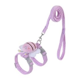 Kitten Harness Vest With Wing Decoration, Strap Set For Cats And Small Dogs, Adjustable Pet Cat Harness Accessories (Option: Purple-M)